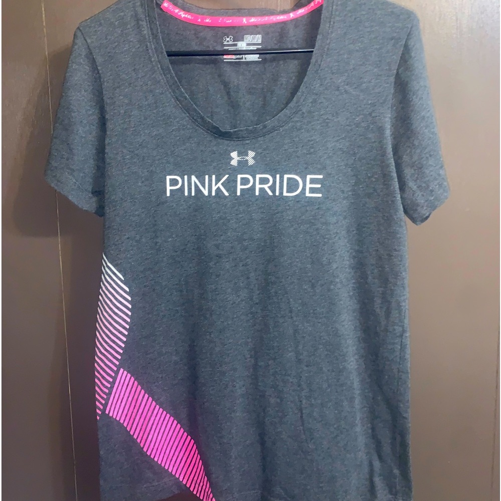 PINK PRIDE - Under Armour TShirt - Small - in support of breast cancer.